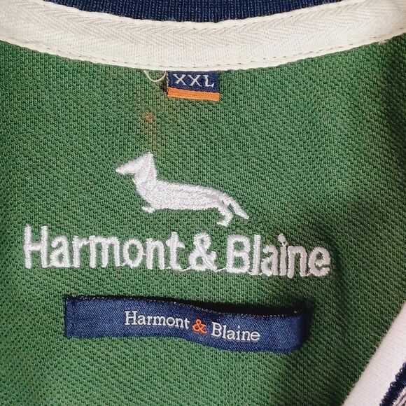 Harmont & Blaine Polo Shirt XXL Golf Spell Out 90's Preppy Casual Dachsund Italy - Picture 3 of 9